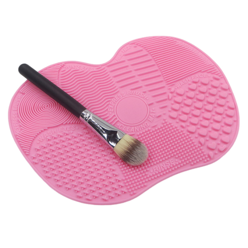 Professional Cosmetic Brushes Cleaning Tools Make up Brush Cleaner Pad Heart Shape Silicone Makeup Brush Cleaning Mat