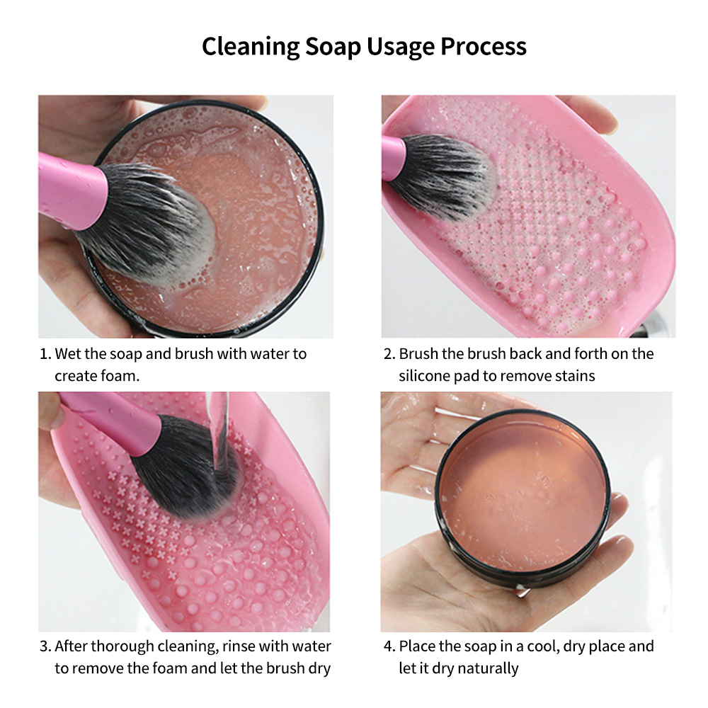 High Quality Vegan Solid Makeup Brush Cleaner Soap Private Label Cosmetic Brush Soap for Makeup Brushes