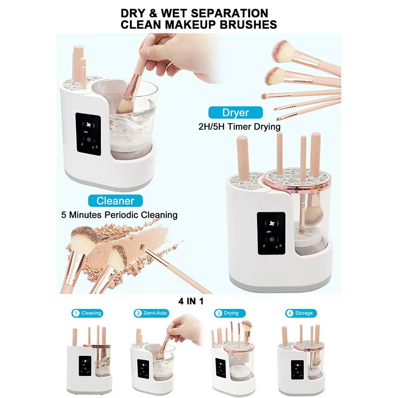 Makeup Brush Cosmetics Cleaner Machine Automatic 3 In 1 Electric Makeup Brush Cleaner And Dryer