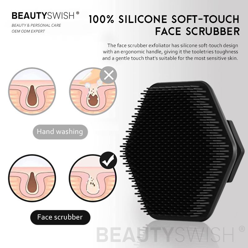 Silicone Face Scrubber Set No-Slip Grip Face Brush With Exfoliator For Deep Facial Cleansing All-Gender Bathroom Soap Usage
