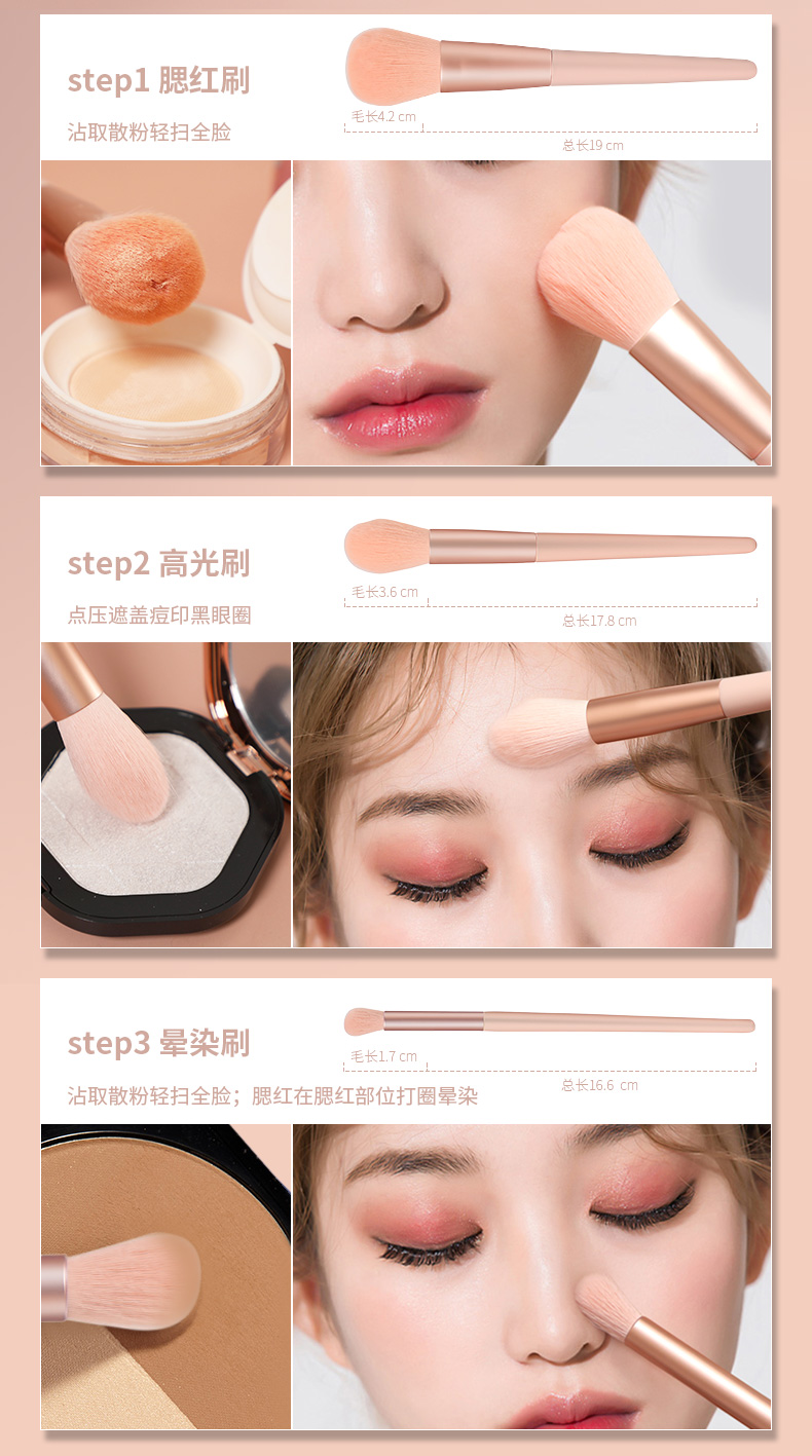 Single Foundation Powder Eye Shadow Kabuki Makeup Brushes Tool Flat Synthetic Hair Brush for Face 1pc