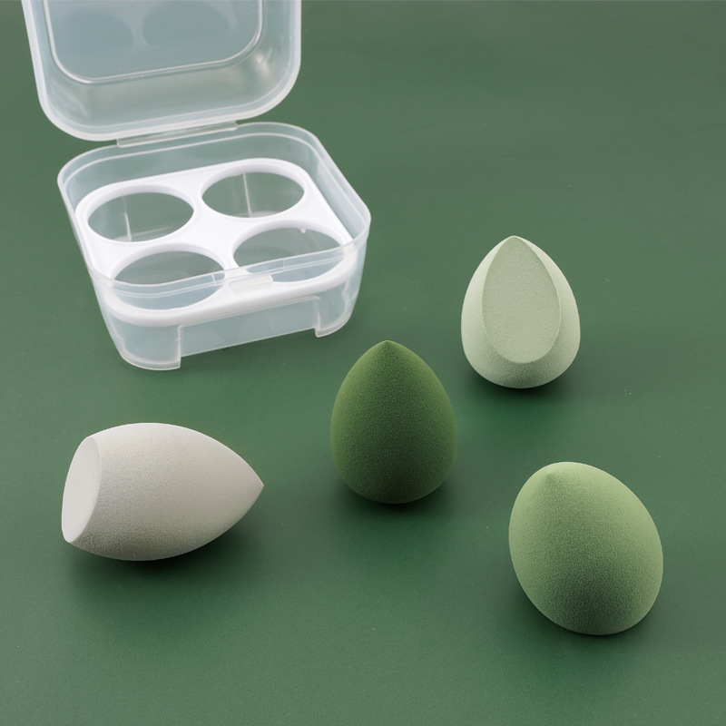 4pcs Makeup Sponge With Case Cosmetic Ball Soft Beauty Egg Foundation Blending Sponge Puff Set