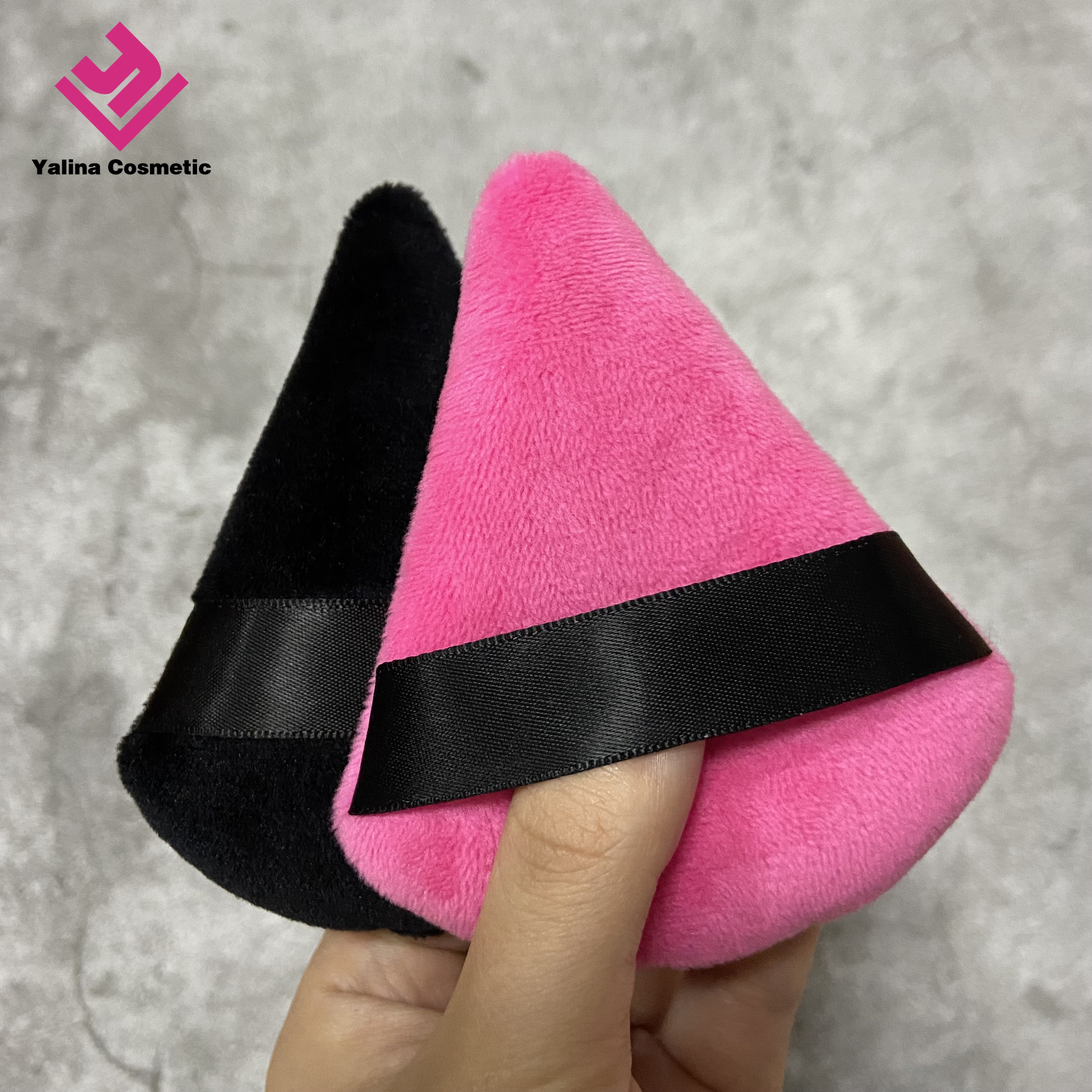 YALINA Colorful Makeup Tool Soft Pure Cotton Body Face Pink Black White Triangle Cosmetics Washable Powder Puff