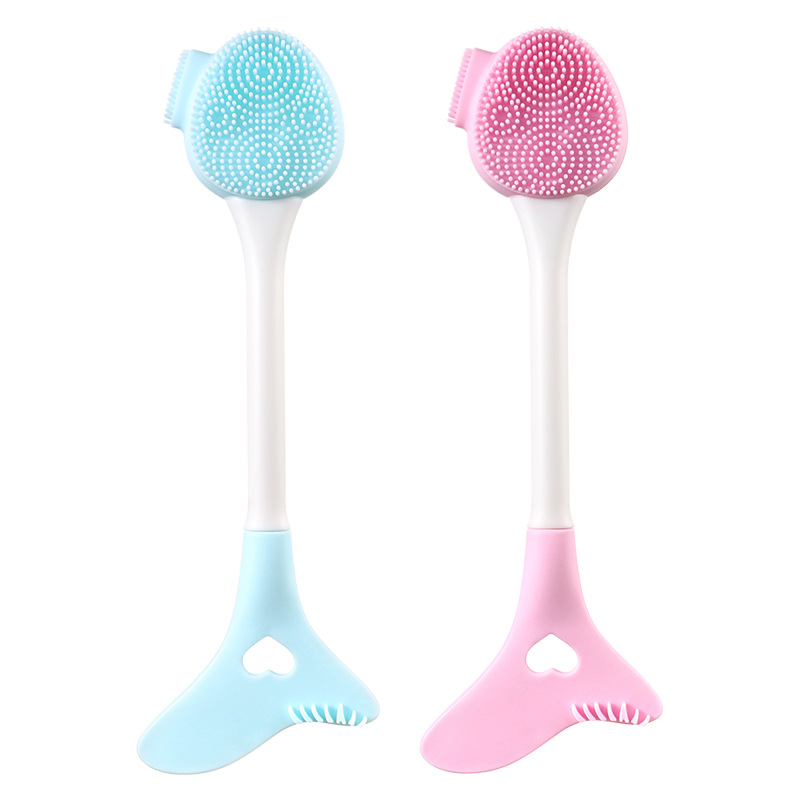 Silicone Face Wash &amp; Mud Mask Brush Dual-Head for Massage Facial Cleansing Lower Lash Makeup Application Eyeliner Use