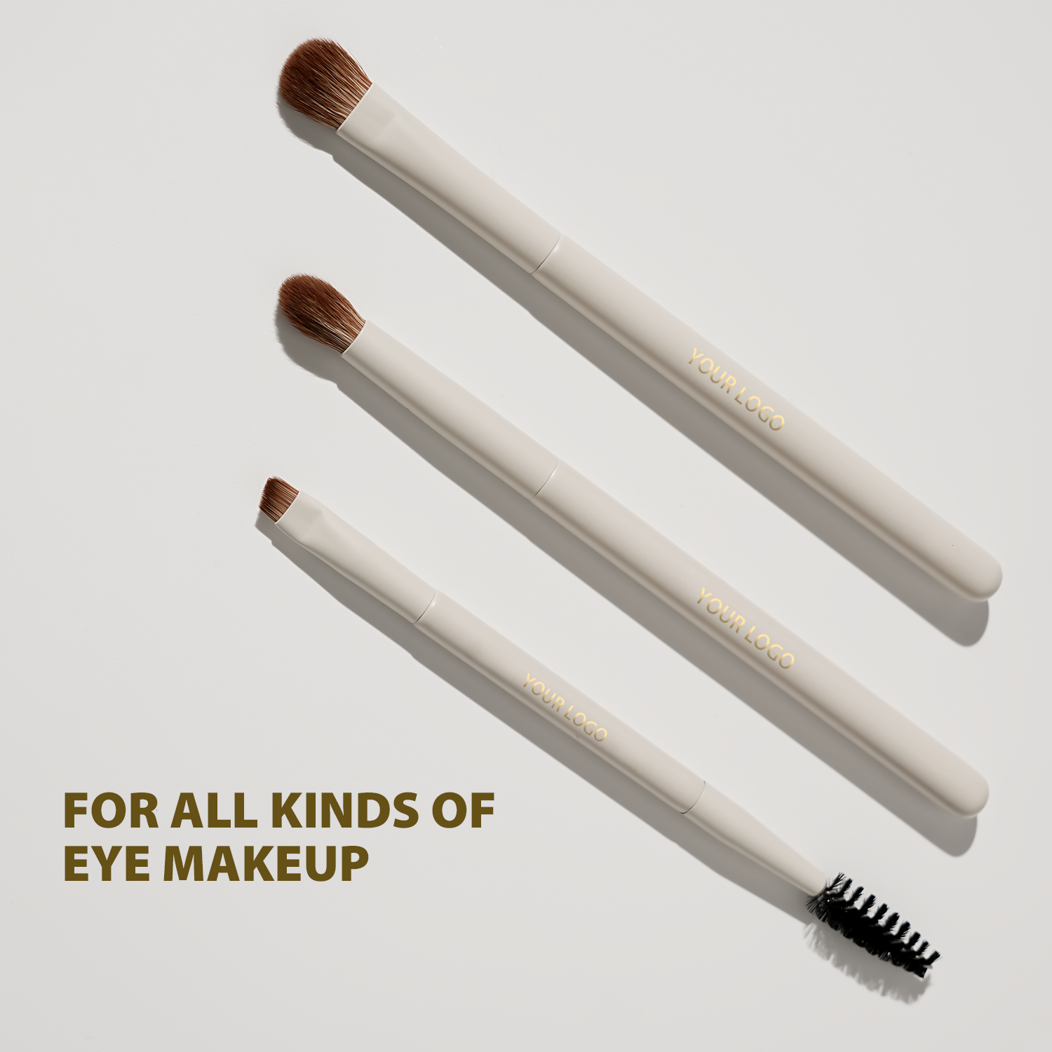 Custom LOGO 6pcs Travel Size Private Label Portable Cosmetic Brushes Kit Powder Foundation Blending Matte Beige Makeup Brush Set