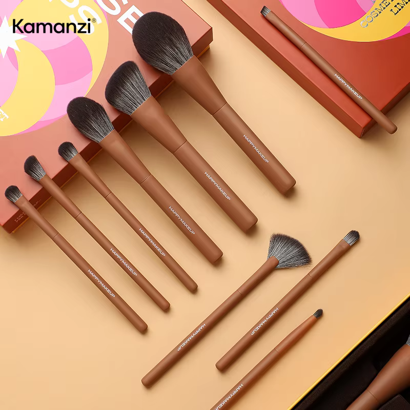 Kamanzi Premium Makeup Brush Set with Super Fine Soft Brushes Face Use Concealer and Mascara Includes Cosmetics Bag