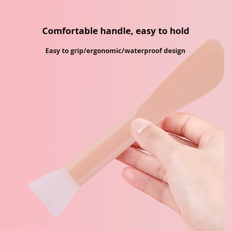 Professional Silicone Dual-Headed Flat Mask Mud Applicator Single Facial Makeup Brush Scraper with Integrated Handle Beauty Tool