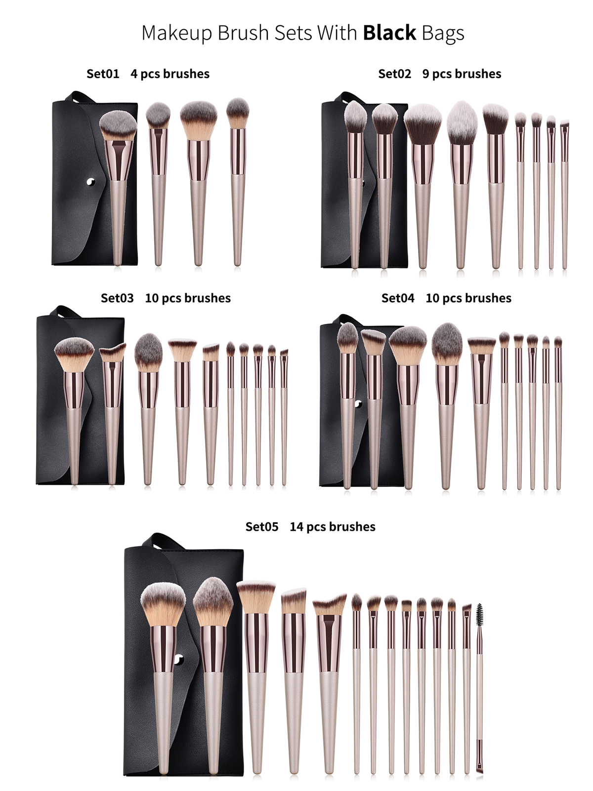 Custom Your logo Foundation Brush Cosmetics Makeup Brushes Professional Private Label Makeup Brush Set