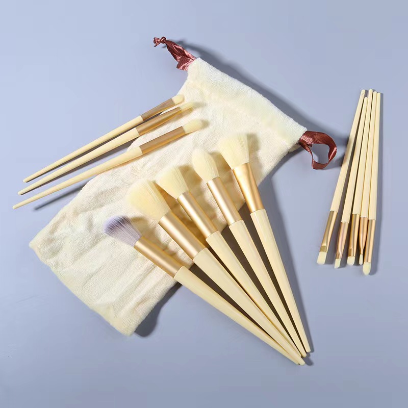 13pcs Super Soft Blush Eyeshadow Cosmetic Brush Foundation Women Flat Shape Soft Makeup Tools Bag Powder Eye Makeup Brushes Set