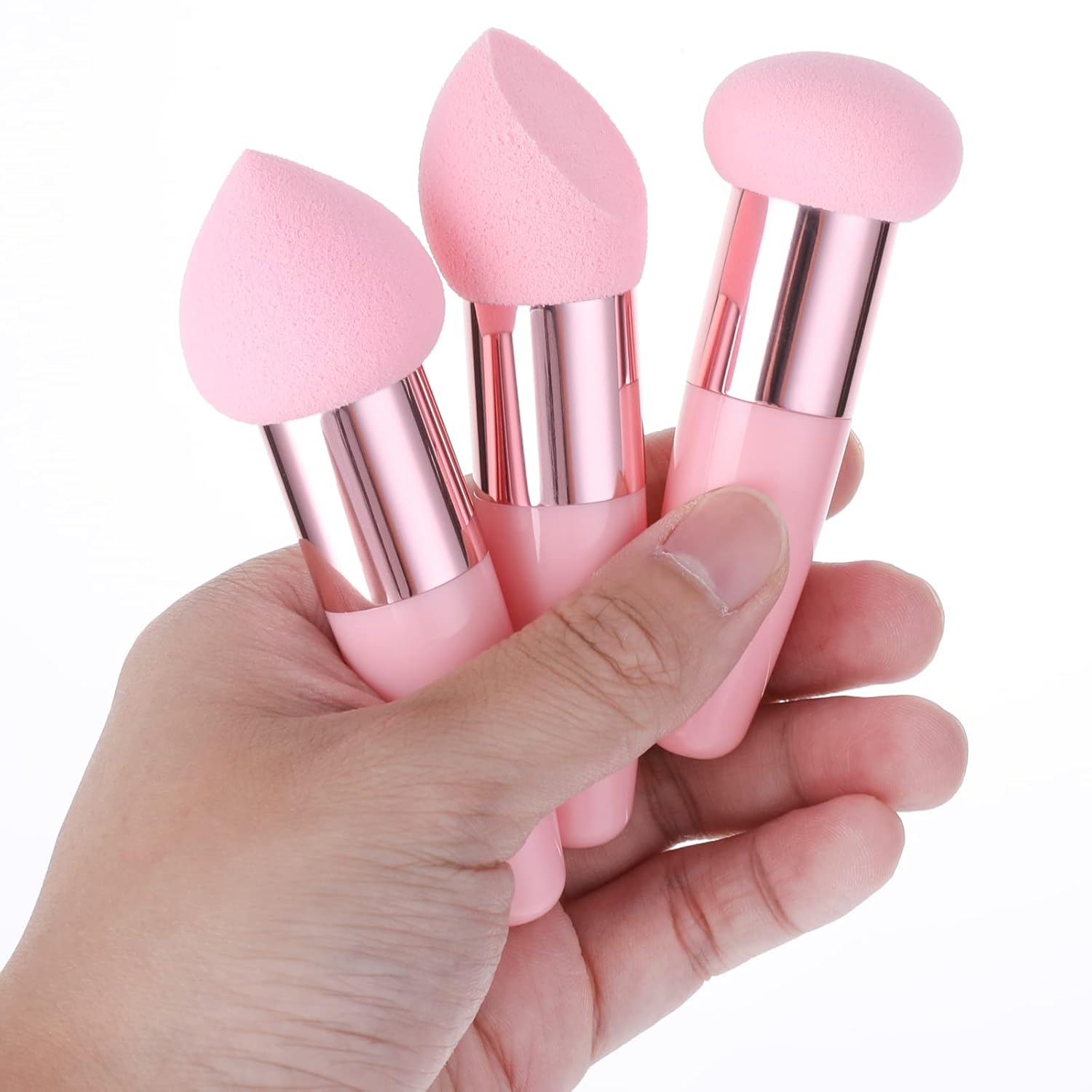 Makeup Sponges Foundation Beauty Blending Wet and Dry Cosmetic Concealer Face Brush Egg Sponge Powder Puff with Handle