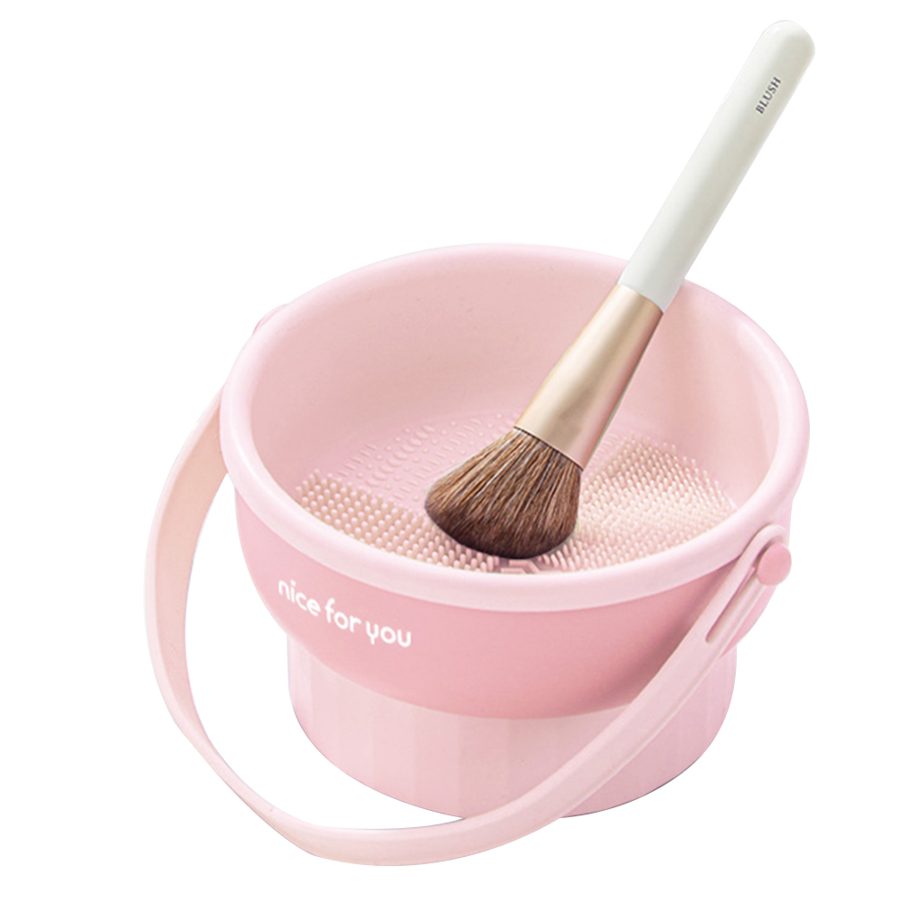 Makeup Brush Cleaner Mat 3 in 1 Silicone Makeup Brush Cleaner Bowl Cosmetic Brushes Cleaning Tool Organizer