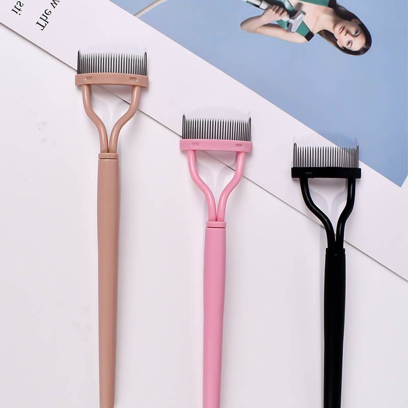 Wholesale Eyelash Comb Curler Eyelashes Separator Curler Makeup Mascara Applicator Metal Eyelash Comb Custom Logo