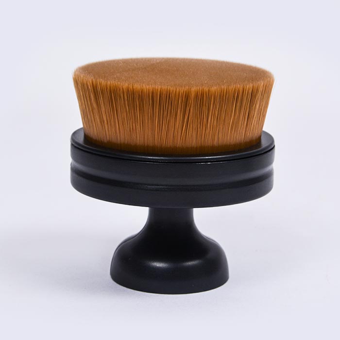 Dongmei Unique New Stamp Makeup Brush Professional Large Kabuki Brushes Black Big Flat Top Round Foundation Brush with Stand