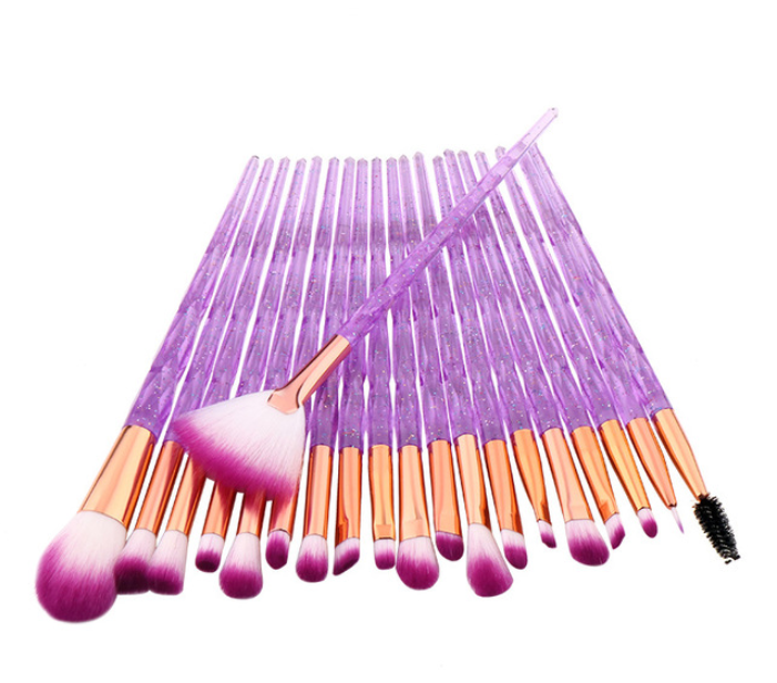 20 Pcs Professional Makeup Brushes Set Foundation Concealer Eyeshadow Brushes Portable Cosmetic Tools Mermaid Brushes