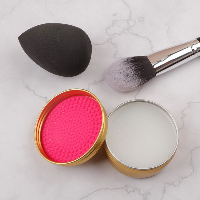 Solid Makeup Brush Cleaner Cleaning Soap for Makeup Brushes With Silicone Pad