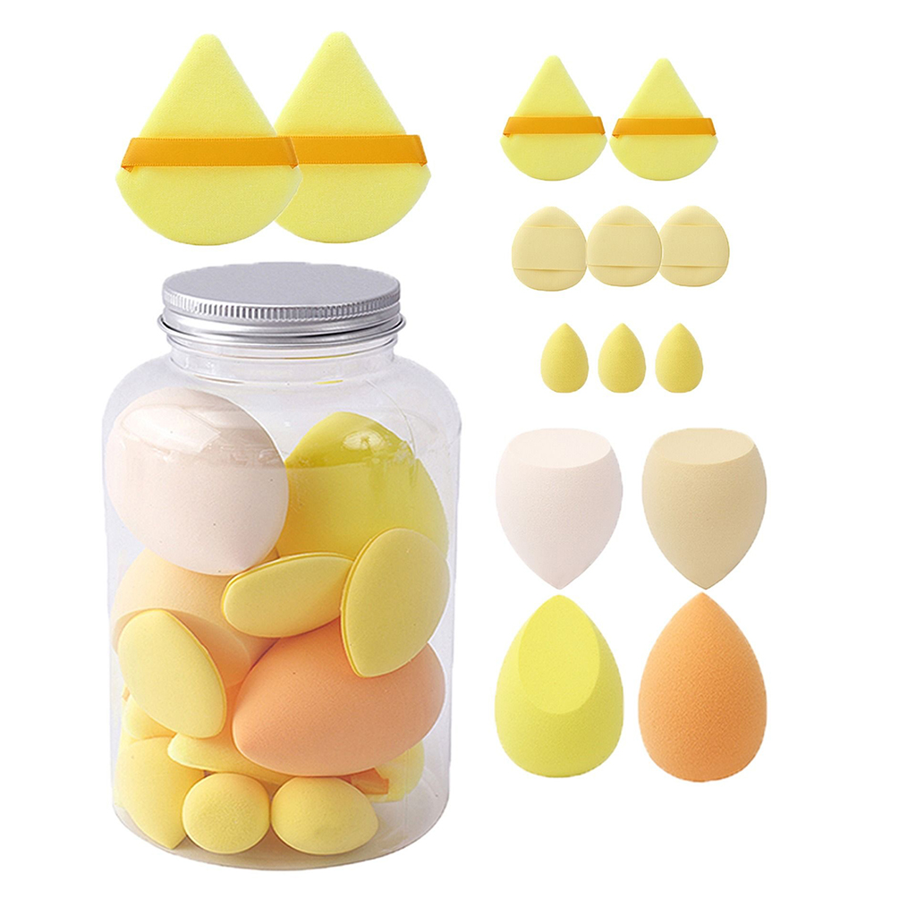 14/15Pcs Purple Soft Dry Wet Dual Use Beauty Tools Beauty Egg 4 Types Powder Puffs Foundation Tear Drop Makeup Sponge