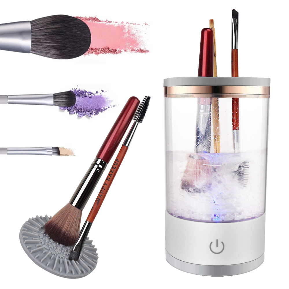 USB Plug ABS Electric Cosmetic Brush Cleaner with Automatic Spinning Fits All Sizes for Commercial &amp; Home Use