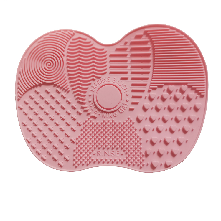 Facial Custom Wholesale Beauty Sponge Apple Shaped Silicone Makeup Brush Cleaning Mats Portable Brushes Tool Cleans Pads Suction