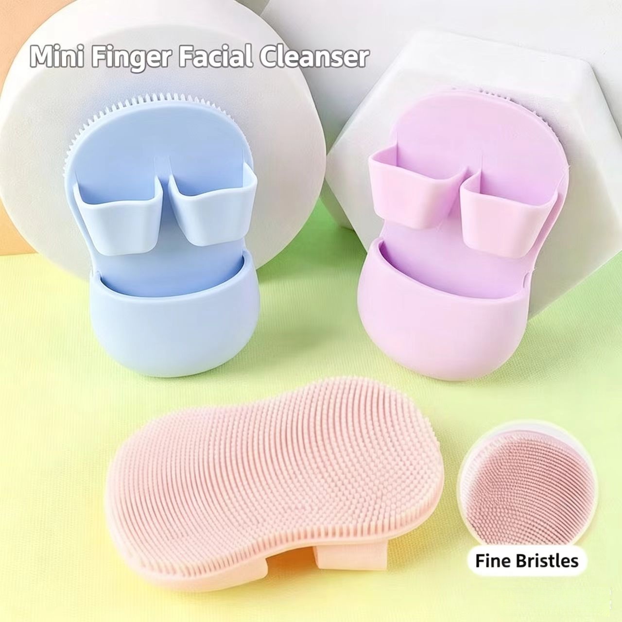 Mini Silicone Finger Face Brush, Soft Silicone Exfoliating Cleanser for Nose, Blackhead & Makeup Removal