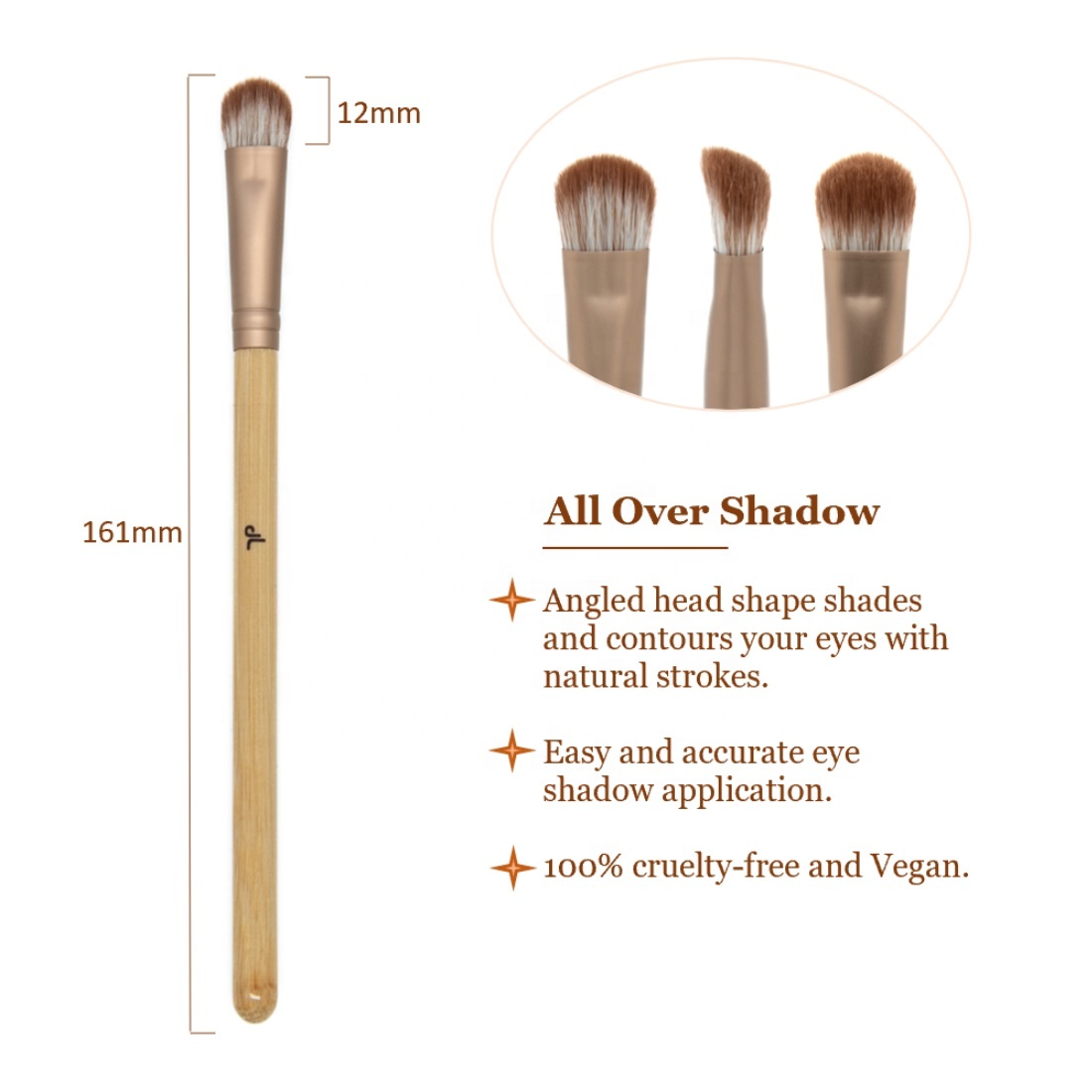 Professional Eyeshadow Makeup Brush Natural Bamboo Handle Custom Logo Eye Brush Synthetic Hair All Over Shadow Cosmetic Brush