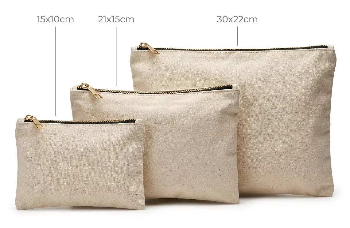 Wholesale Custom Logo Canvas Zipper Pouch Large Capacity Multi Color Small Makeup Bag Portable Travel Eco-Friendly Cosmetic Bag