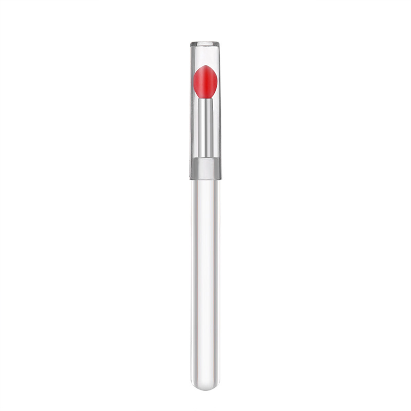 Portable Dustproof Plastic Handle Multi Color Silicone Brush Head Lipstick &amp; Eye Shadow Brush