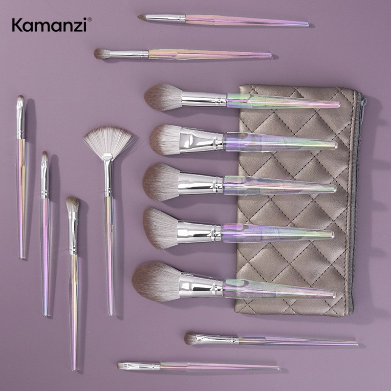 Kamanzi Premium Makeup Brush Set with Super Fine Soft Brushes Face Use Concealer and Mascara Includes Cosmetics Bag