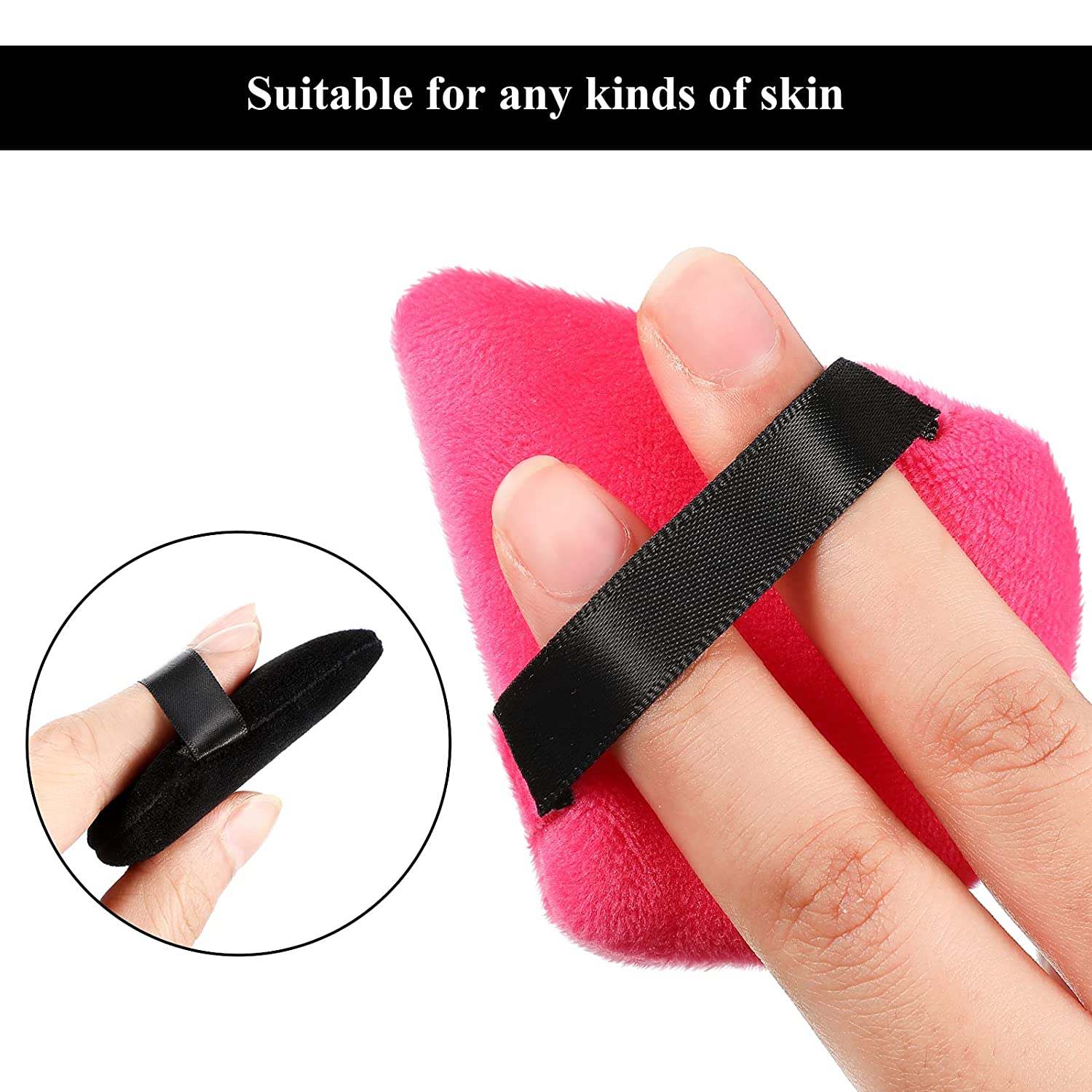 Triangle Velvet Powder Puff Heart Velvet Satin Air Cushion Makeup Sponge Powder Puff for Foundation Highlighting Powder