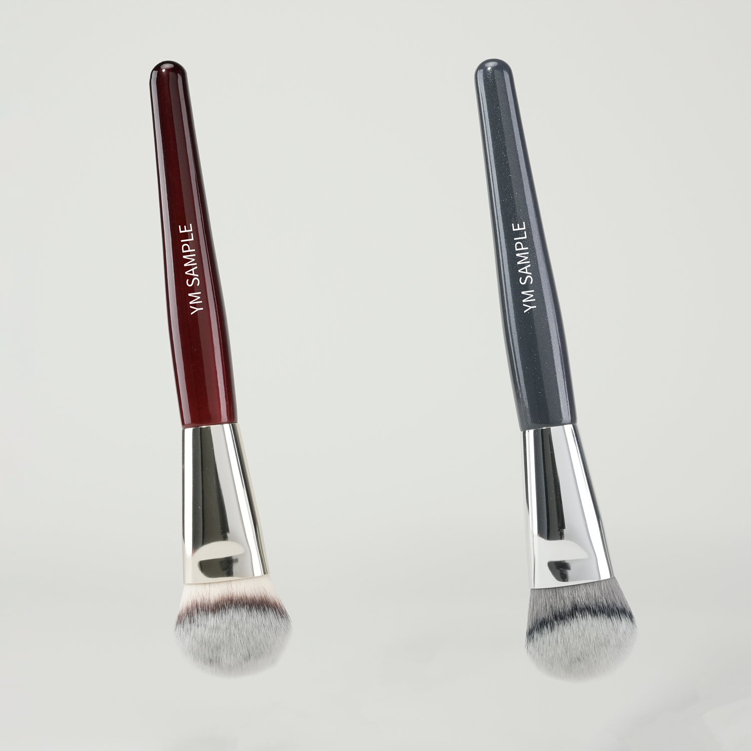 YM Supplier High Quality Angled Foundation Makeup Brush Customizable Logo Single Makeup Brush