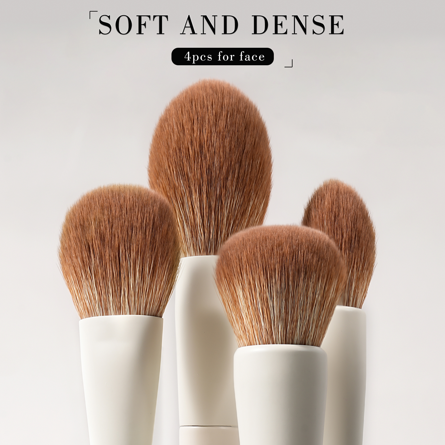 New Custom Logo Vegan Synthetic Hair 15pcs Beige Makeup Brushes Professional Makeup Foundation Brush Set Private Label Daily