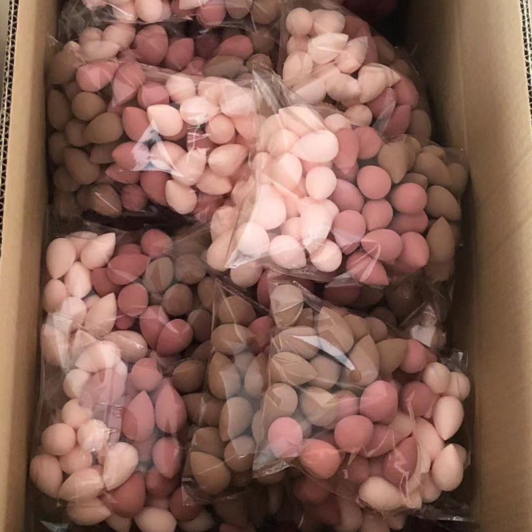Mini Water Droplets Shaped Oblique Cut Washable 60 Piece Bagged Beauty Makeup Egg Sponge Powder Puff
