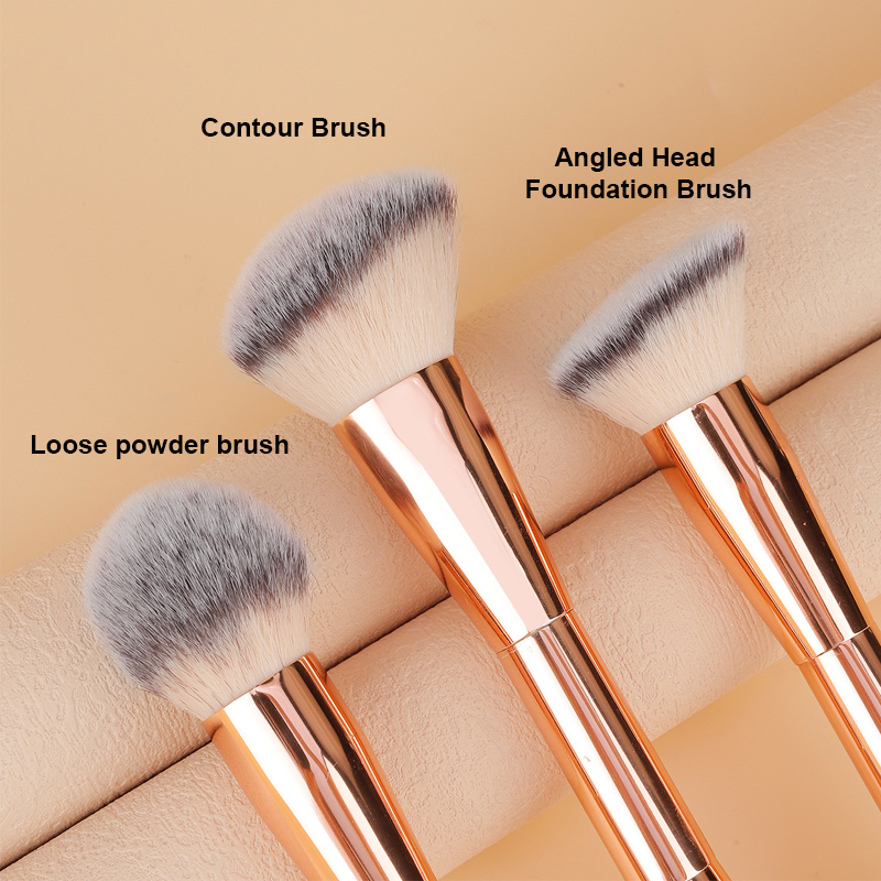 LOW MOQ Double-Sided Single Portable Vegan Kabuki Mineral Powder Brush Bb Cream Powder Foundation Blush Brush