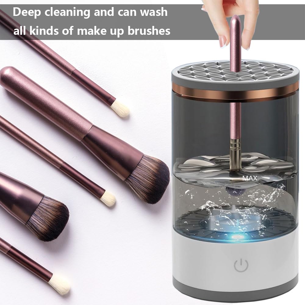 COSYDEER New Electric Makeup Brush Cleaner with Automatic Cleaning and Brush Clean Mat ABS+PC+TPE Material