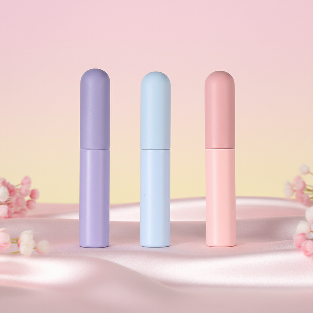 Hot Selling Portable Plastic Handle Silicone Lip Brush With Angular Blush Design For Lipstick Concealer