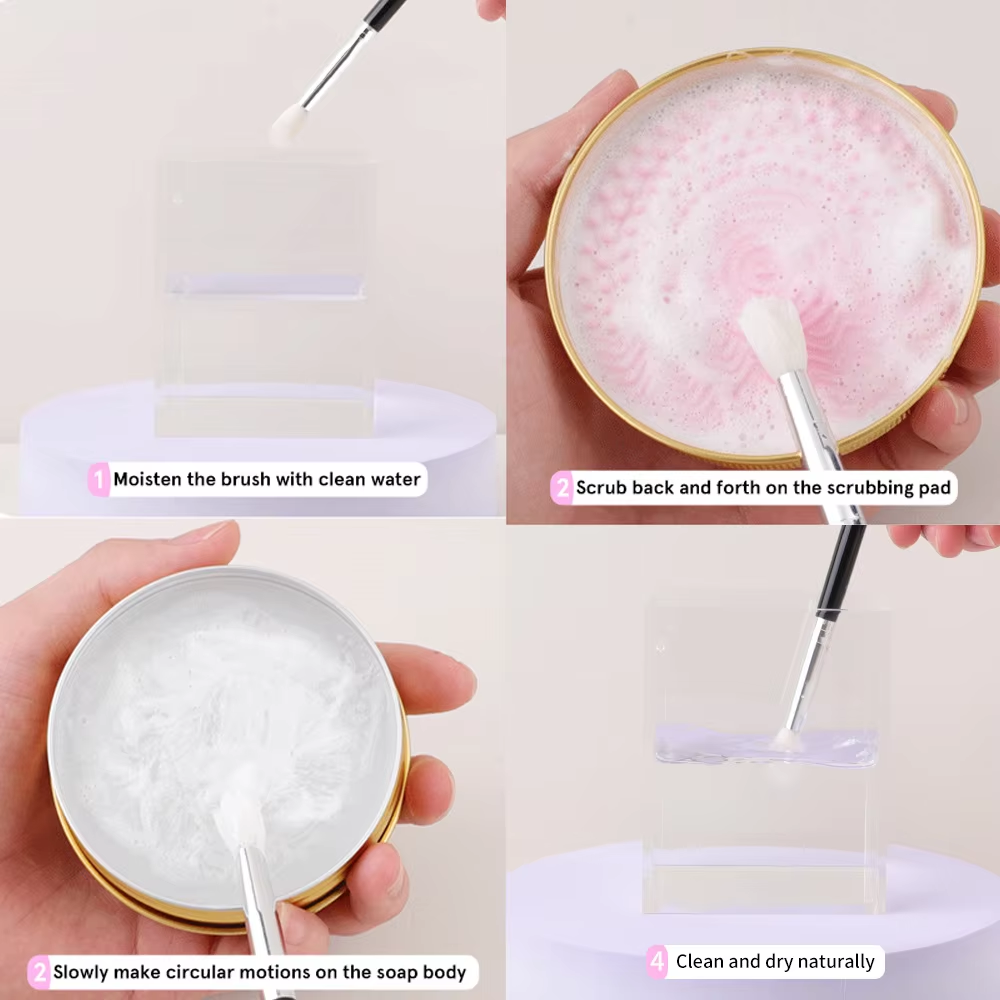 Vegan Solid Bar Makeup Brush Cleaner Soap Natural Cleanser Luxury Makeup Brush Solid Makeup Tools