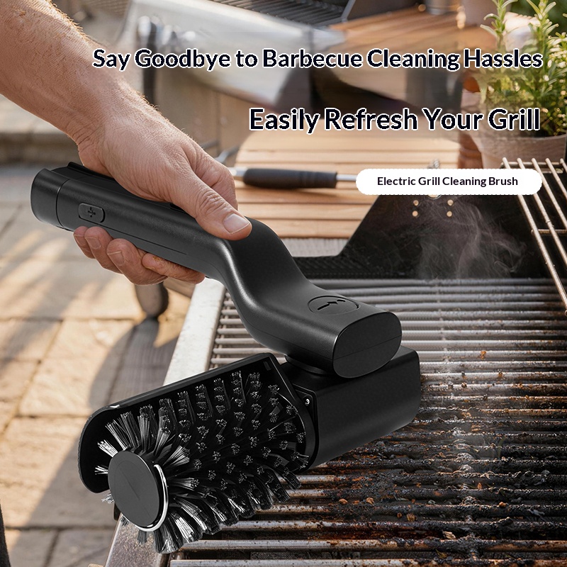 No Bristle Shedding Adjustable Rechargeable Grill Cleaning Brush Cordless Electric Rotary Grill Brush