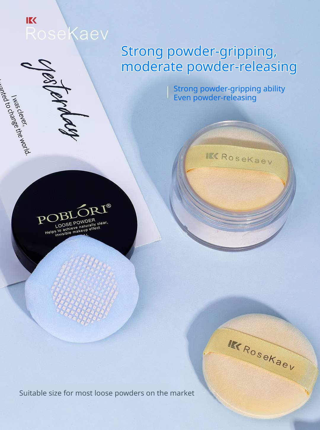Air-setting Cotton Powder Puff Super Soft Washable Thick Design Strong Powder-Grabbing Ability Evenly Distributes Powder