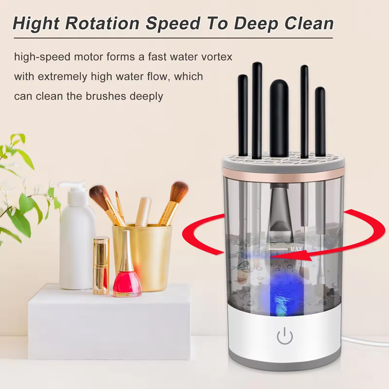 Rechargeable Portable Automatic Cosmetic Brushes Cleaner Spinner Washing Machine Dryer Electric Makeup Brush Cleaner Machine