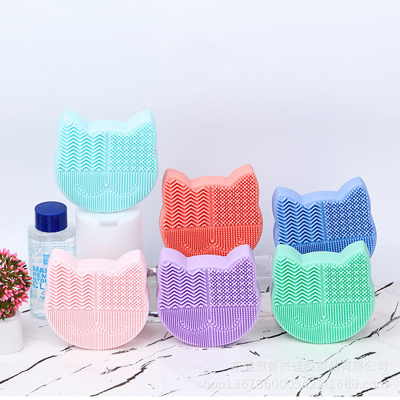 2 in 1 Silicon Design Makeup Brush Cleaning Mat with Brush Drying Holder