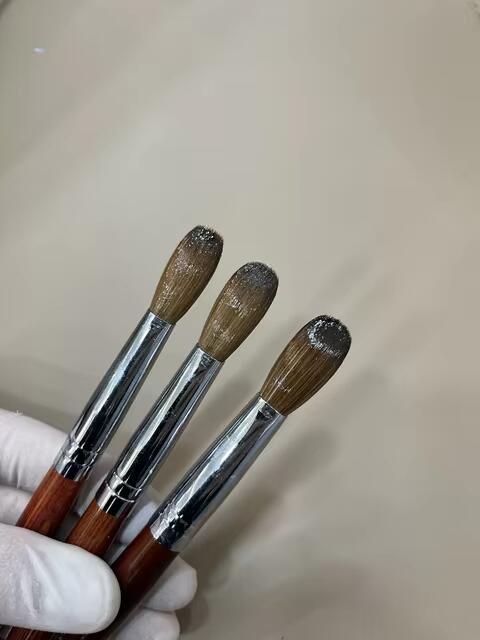 Hot Selling USA Red Wooden Handle Acrylic 100% Pure Sable Kolinsky England Acrylic Powder Brush Crimped Size 18-20