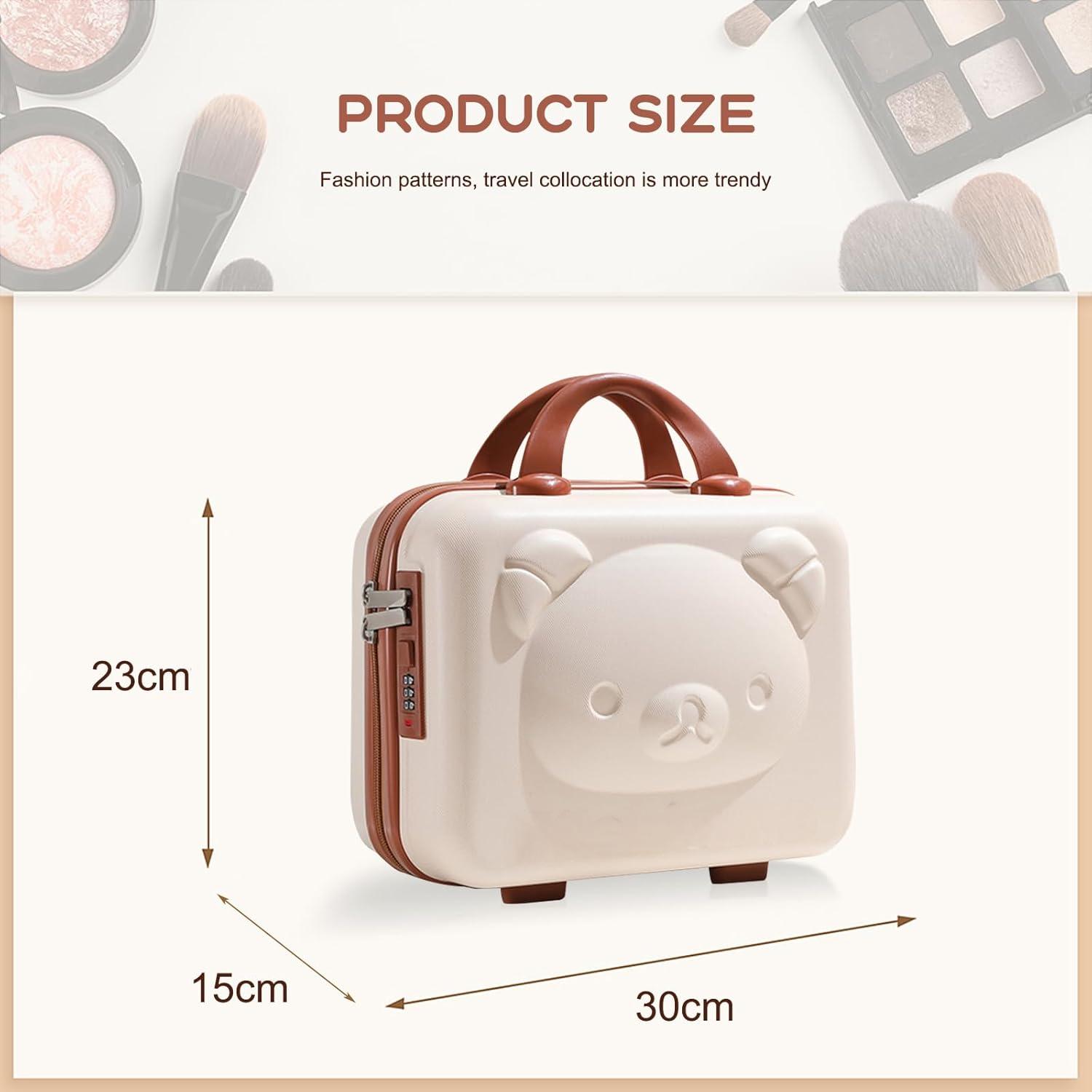 Portable Waterproof Hand Luggage Vanity Case 10 L with Combination Lock Cosmetic Travel Case ABS