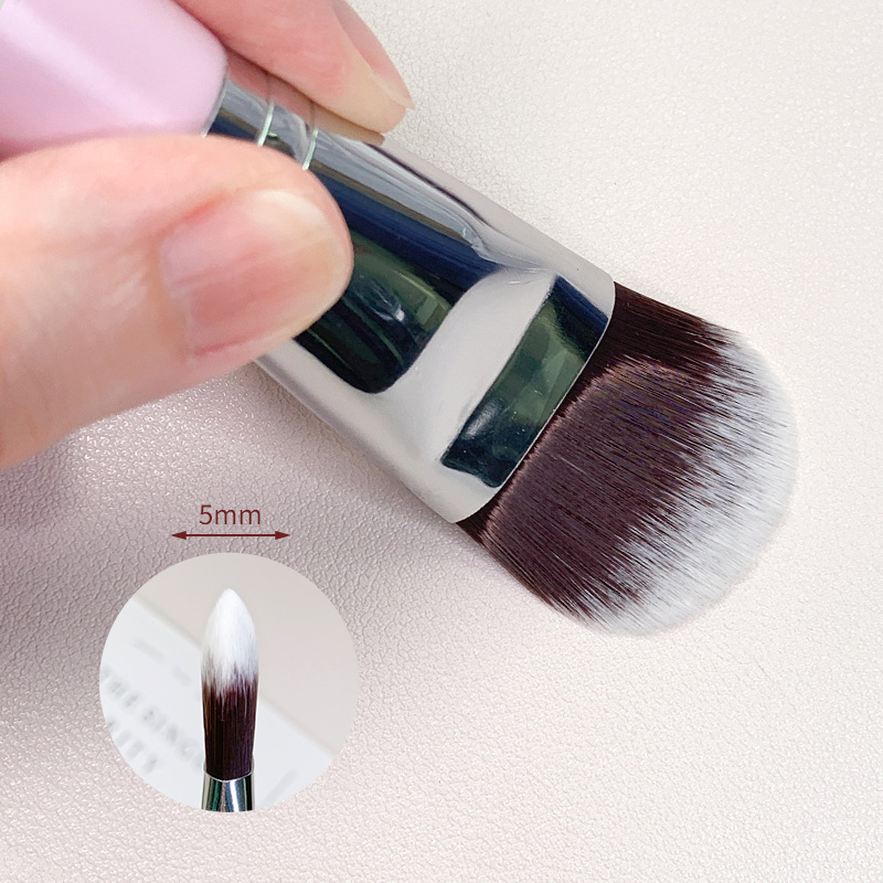 Sharp Flat Professional Face Makeup Foundation Brush with Wood Handle and Synthetic Hair-Vegan High Quality OEM Brand