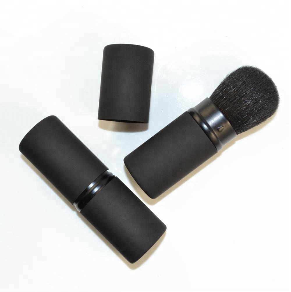 Matte Black Compact Handle Refillable Powder Brush