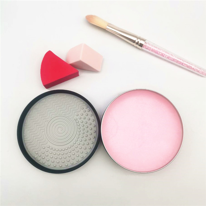 Wholesale Solid Makeup Brush Cleaner Soap With Silicone Makeup Cleaner Pad