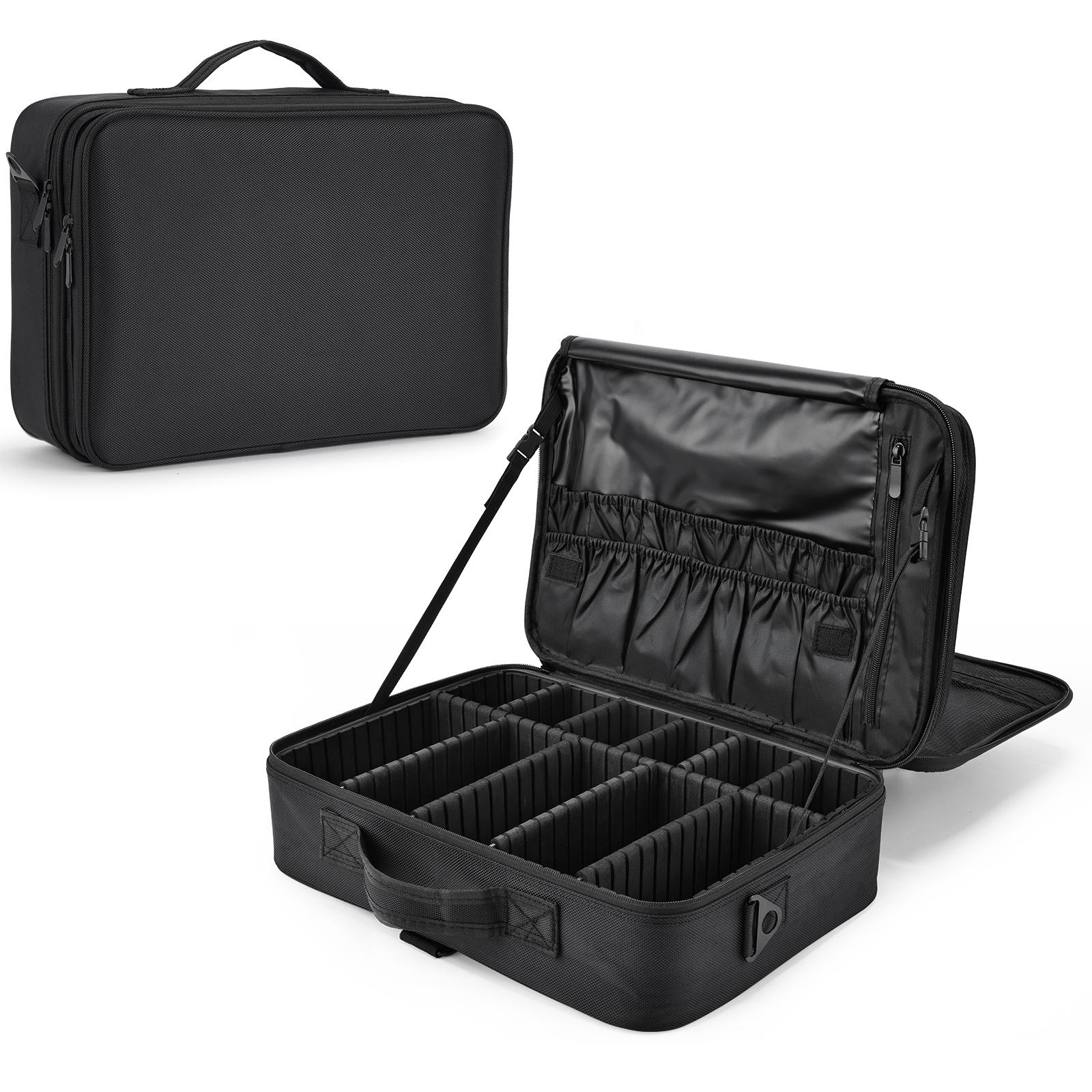 Professional Makeup Case with Mirror Travelling Cosmetic Organizer Bag Salon Barber Case Travel Makeup Box Nail Suitcase Divider