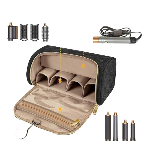 Fashion Nylon Lightweight Zipper Case Hair Curler Storage Large Capacity Portable Wash Travel Cosmetic Box for Bag Hook