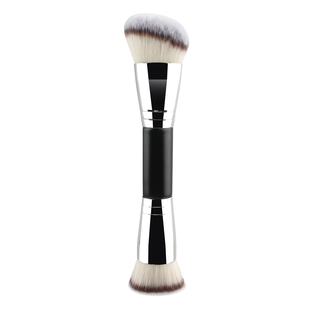 Double-Ended Metal Handle 8-Piece Cosmetic Brush Powder Blending Makeup Brushes for Face &amp; Eyes Concealer Eye Shadow Custom Logo