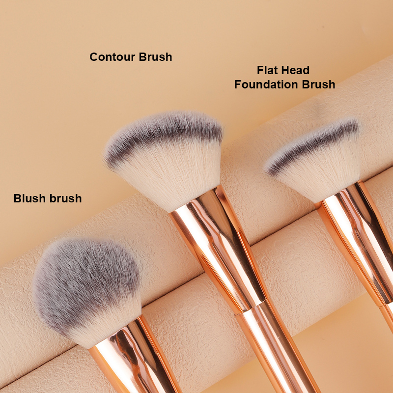 LOW MOQ Double-Sided Single Portable Vegan Kabuki Mineral Powder Brush Bb Cream Powder Foundation Blush Brush