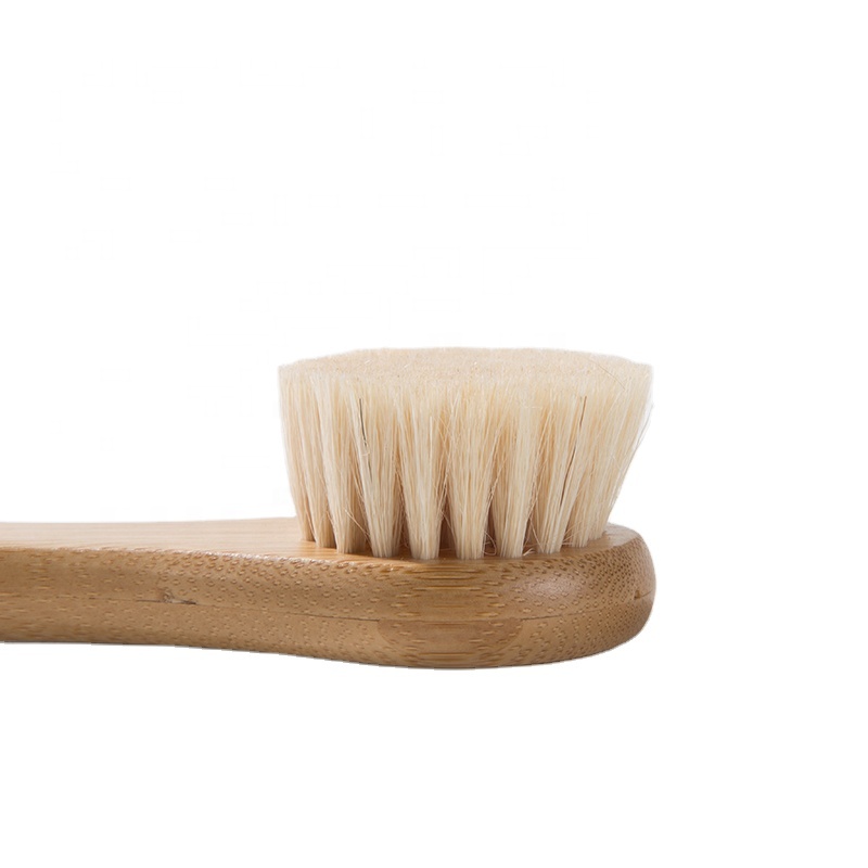 Wholesale Soft Skin Friendly Promotional Face Cleaning Washing Brush for Facial Bamboo Handle Cleaning Brushes