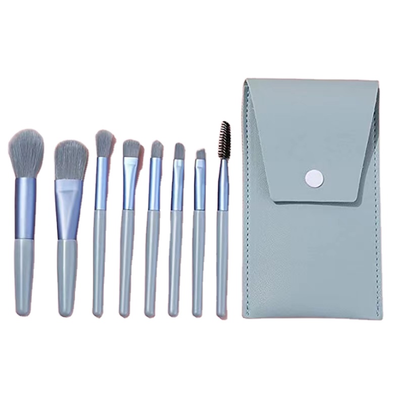 Portable Makeup Brush Holders Travel Makeup Brush Case PU Leather Cosmetic Brush Protection Bag With Iron Snap